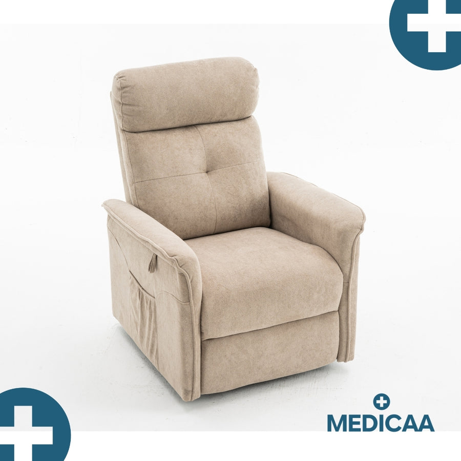 Medicaa fauteuil releveur 3 moteurs gamme premium modele eugene coloris beige marque tranquille emile