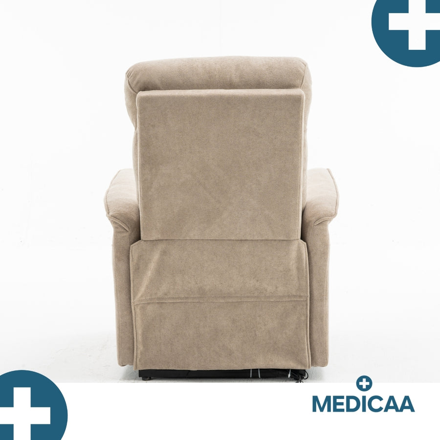 Medicaa fauteuil releveur 3 moteurs gamme premium modele eugene coloris beige marque tranquille emile
