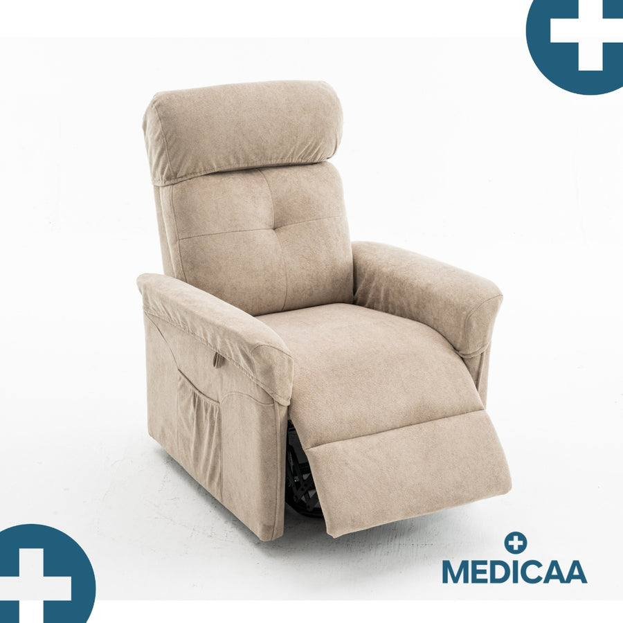 Medicaa fauteuil releveur 3 moteurs gamme premium modele eugene coloris beige marque tranquille emile