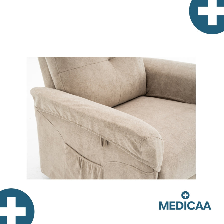 Medicaa fauteuil releveur 3 moteurs gamme premium modele eugene coloris beige marque tranquille emile