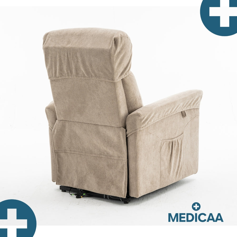 Medicaa fauteuil releveur 3 moteurs gamme premium modele eugene coloris beige marque tranquille emile