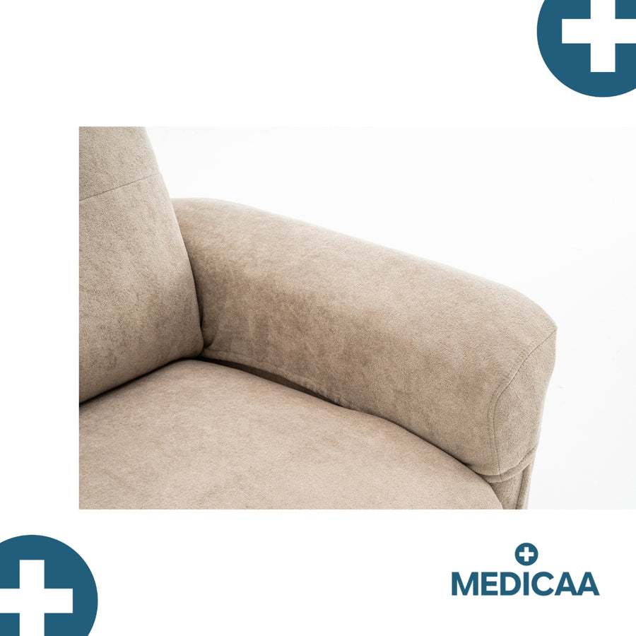 Medicaa fauteuil releveur 3 moteurs gamme premium modele eugene coloris beige marque tranquille emile