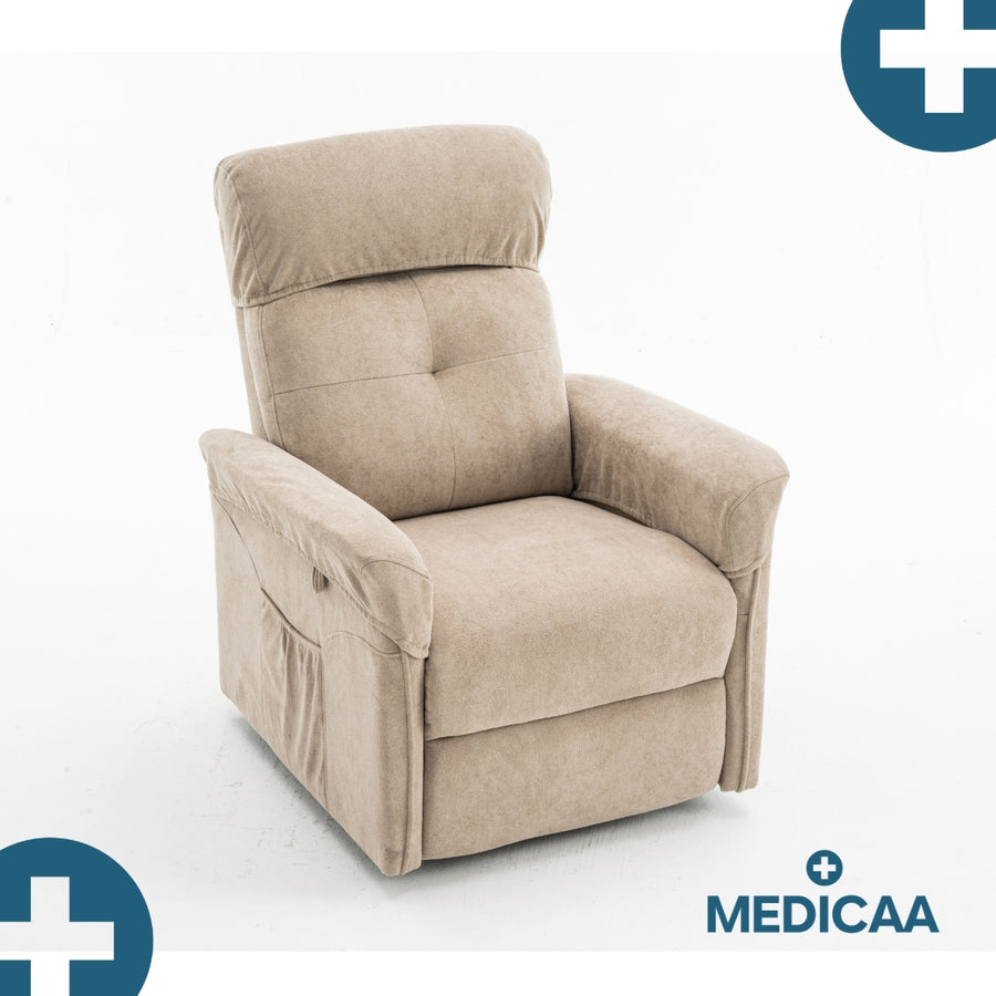 Medicaa fauteuil releveur 3 moteurs gamme premium modele eugene coloris beige marque tranquille emile