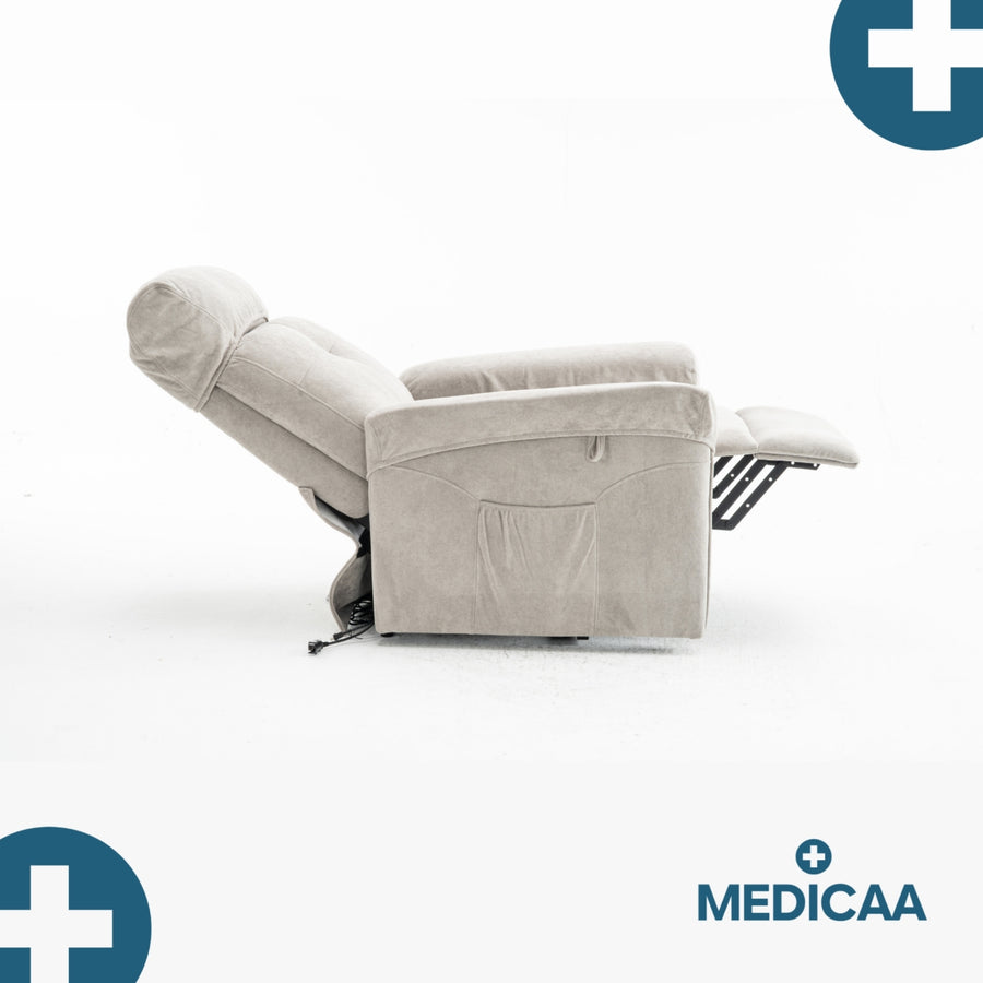 Fauteuil Releveur Premium - 3 Moteurs - Gris Clair - Modèle Eugène - Tranquille Émile