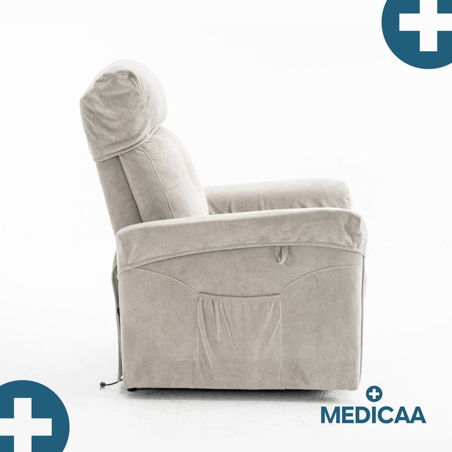 Fauteuil Releveur Premium - 3 Moteurs - Gris Clair - Modèle Eugène - Tranquille Émile