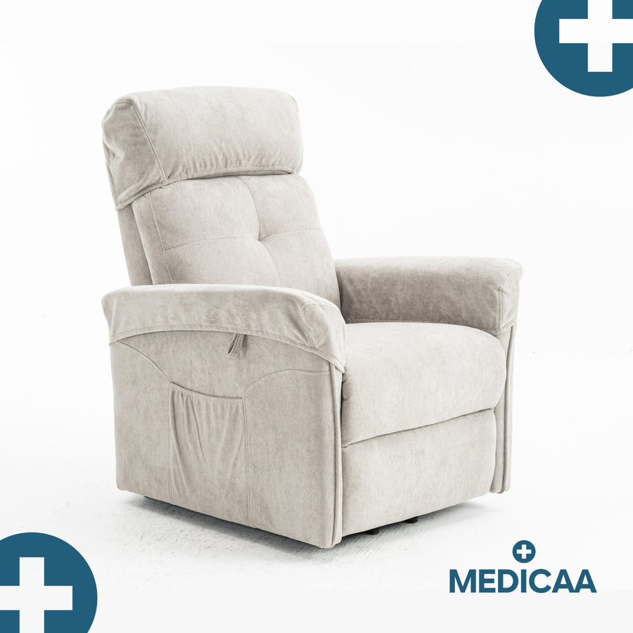 Fauteuil Releveur Premium - 3 Moteurs - Gris Clair - Modèle Eugène - Tranquille Émile