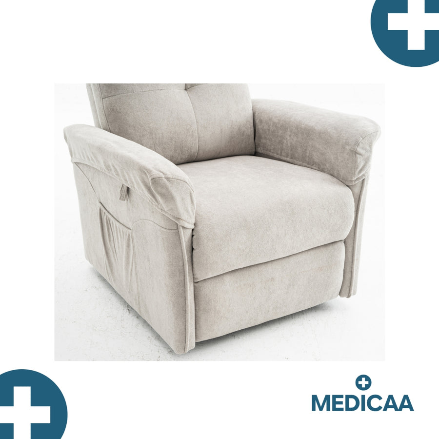 Fauteuil Releveur Premium - 3 Moteurs - Gris Clair - Modèle Eugène - Tranquille Émile