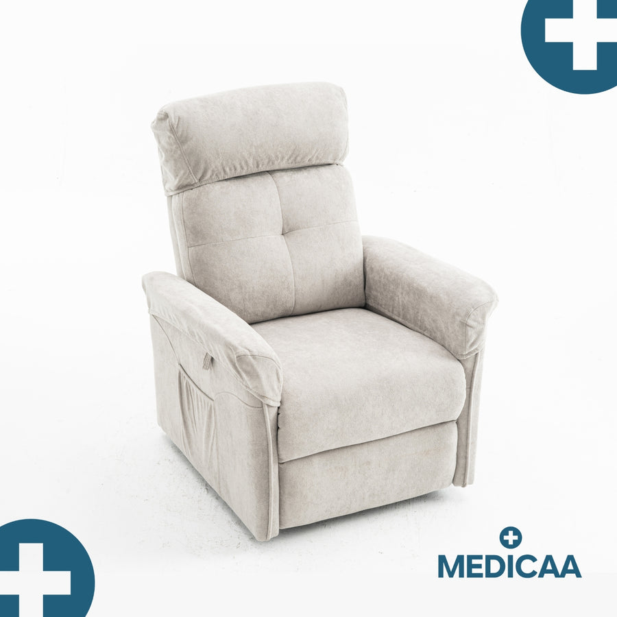 Fauteuil Releveur Premium - 3 Moteurs - Gris Clair - Modèle Eugène - Tranquille Émile