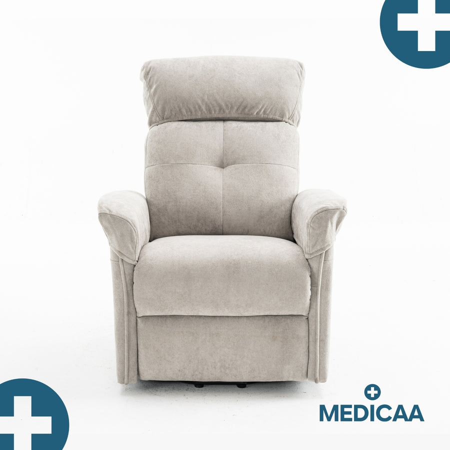 Fauteuil Releveur Premium - 3 Moteurs - Gris Clair - Modèle Eugène - Tranquille Émile