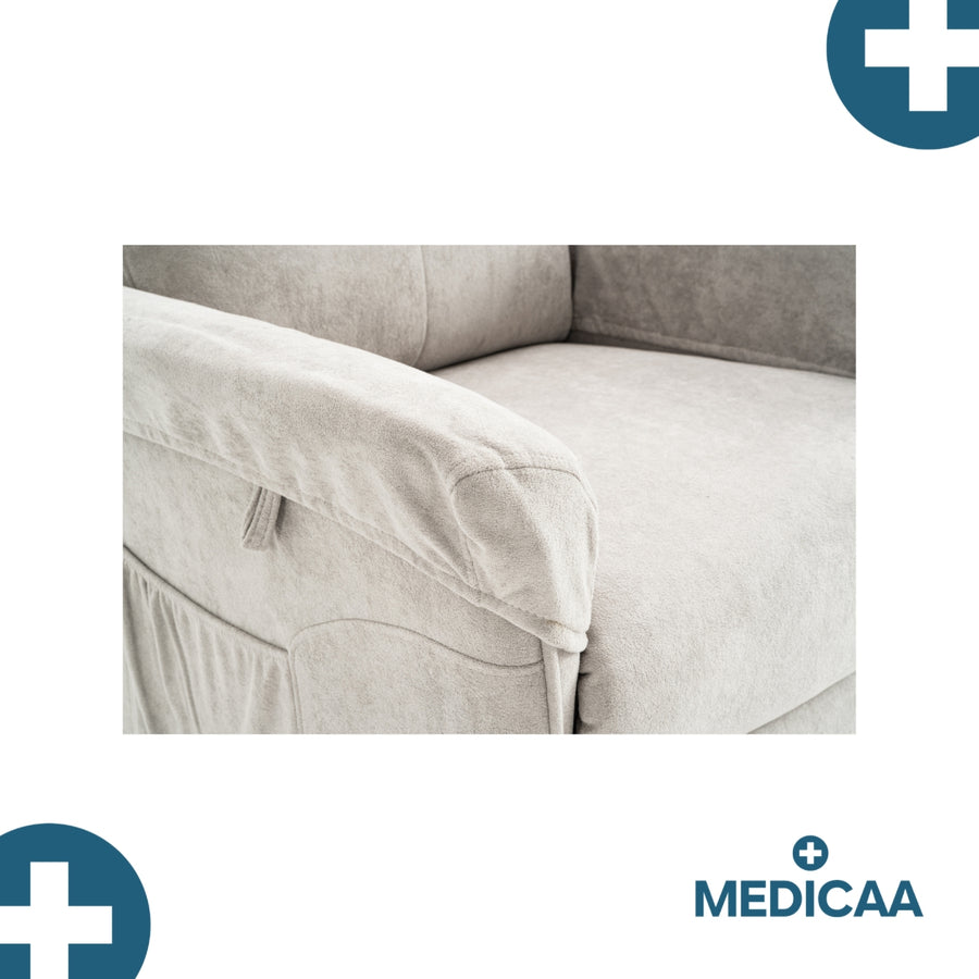Fauteuil Releveur Premium - 3 Moteurs - Gris Clair - Modèle Eugène - Tranquille Émile