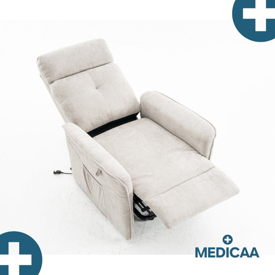 Fauteuil Releveur Premium - 3 Moteurs - Gris Clair - Modèle Eugène - Tranquille Émile