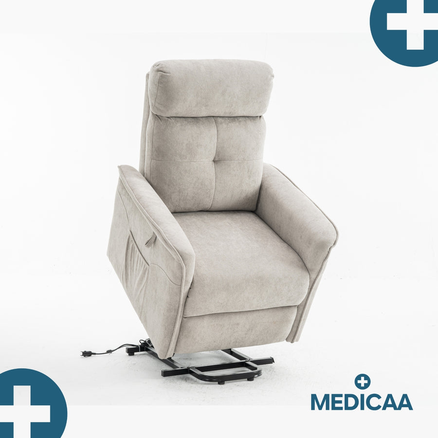Fauteuil Releveur Premium - 3 Moteurs - Gris Clair - Modèle Eugène - Tranquille Émile