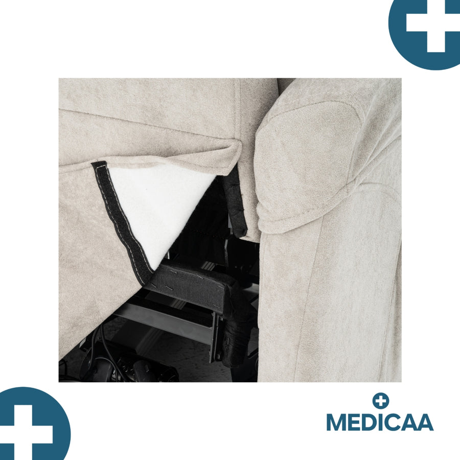 Fauteuil Releveur Premium - 3 Moteurs - Gris Clair - Modèle Eugène - Tranquille Émile