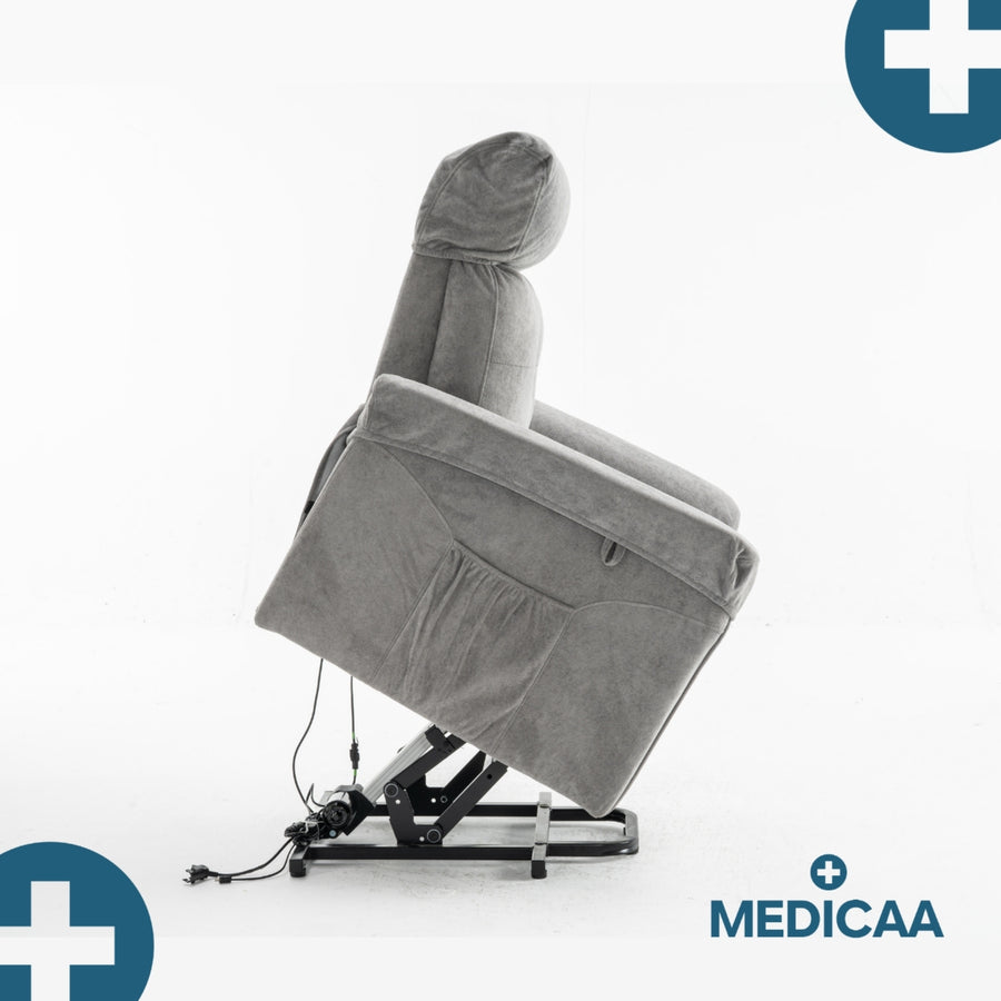 Fauteuil Releveur Premium - 3 Moteurs - Gris Foncé - Modèle Eugène - Tranquille Émile