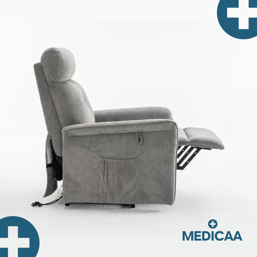 Fauteuil Releveur Premium - 3 Moteurs - Gris Foncé - Modèle Eugène - Tranquille Émile
