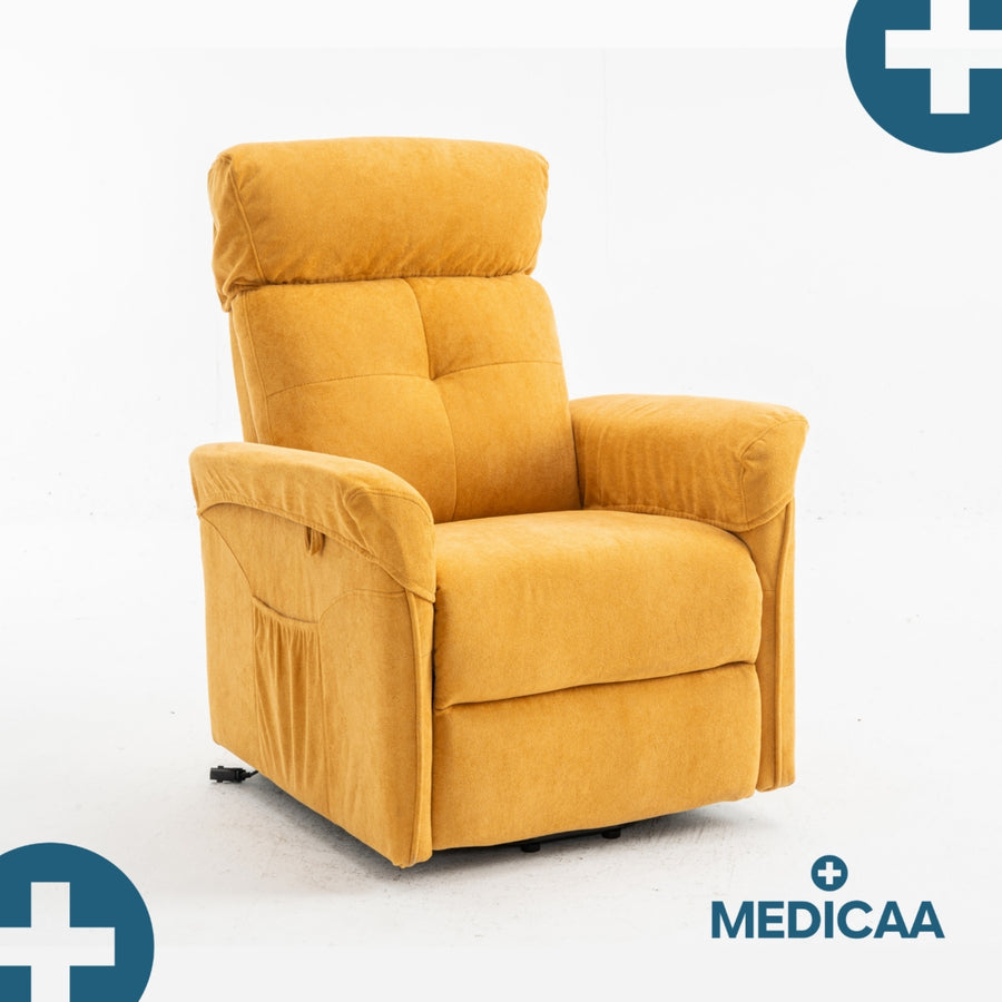 Fauteuil Releveur Premium - 3 Moteurs - Jaune - Modèle Eugène - Tranquille Émile
