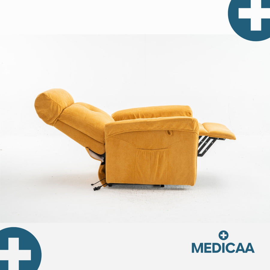 Fauteuil Releveur Premium - 3 Moteurs - Jaune - Modèle Eugène - Tranquille Émile