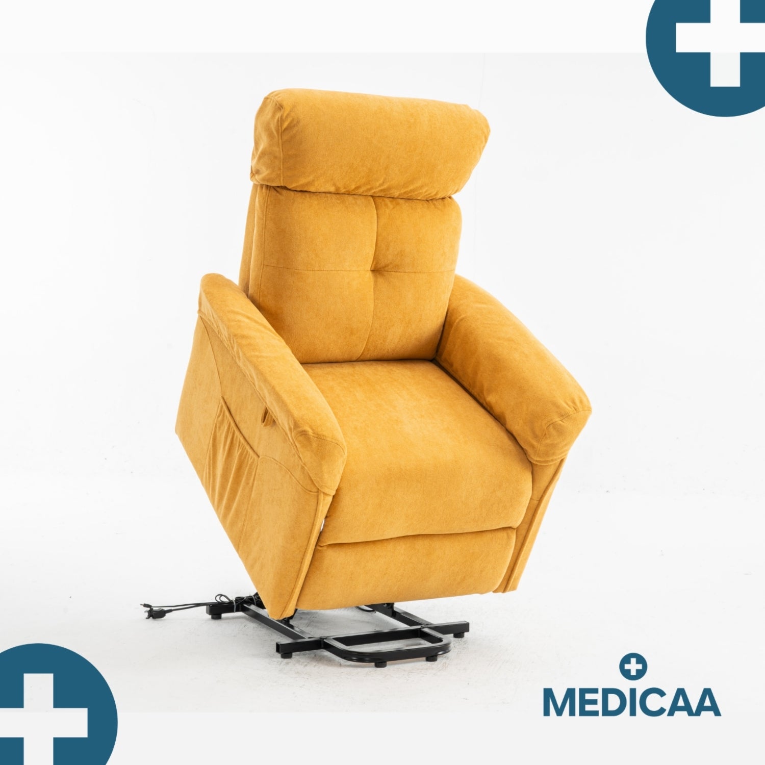 Fauteuil Releveur Premium - 3 Moteurs - Jaune - Modèle Eugène - Tranquille Émile