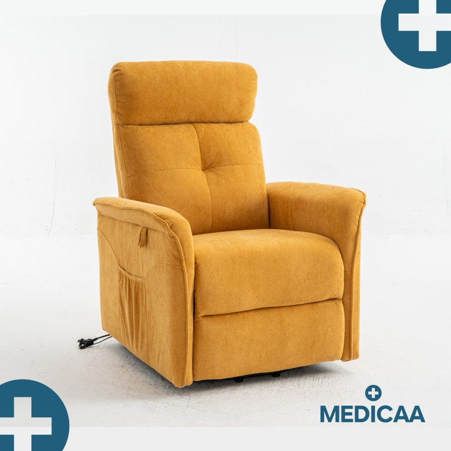 Fauteuil Releveur Premium - 3 Moteurs - Jaune - Modèle Eugène - Tranquille Émile