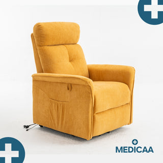 Fauteuil relax releveur 4 fonctions (3 moteurs) – Eugène – Jaune