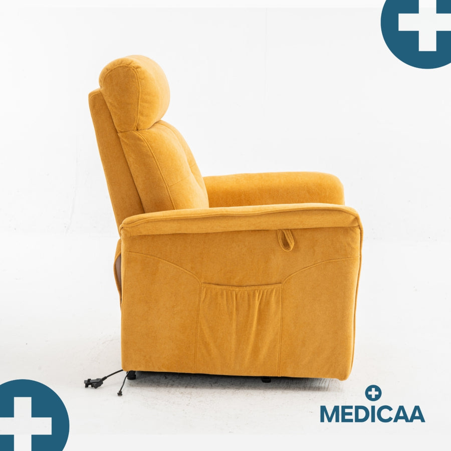 Fauteuil Releveur Premium - 3 Moteurs - Jaune - Modèle Eugène - Tranquille Émile