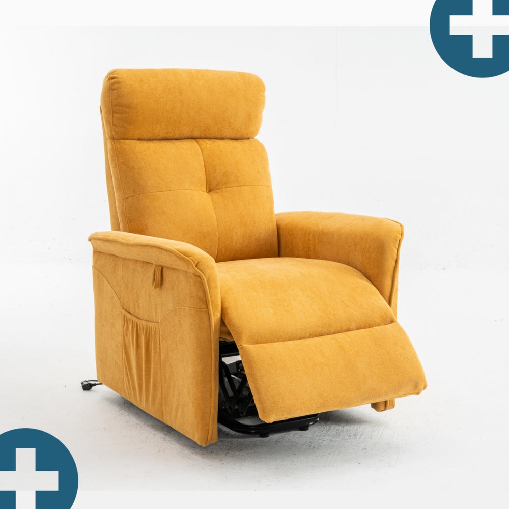 Fauteuil Releveur Premium - 3 Moteurs - Jaune - Modèle Eugène - Tranquille Émile