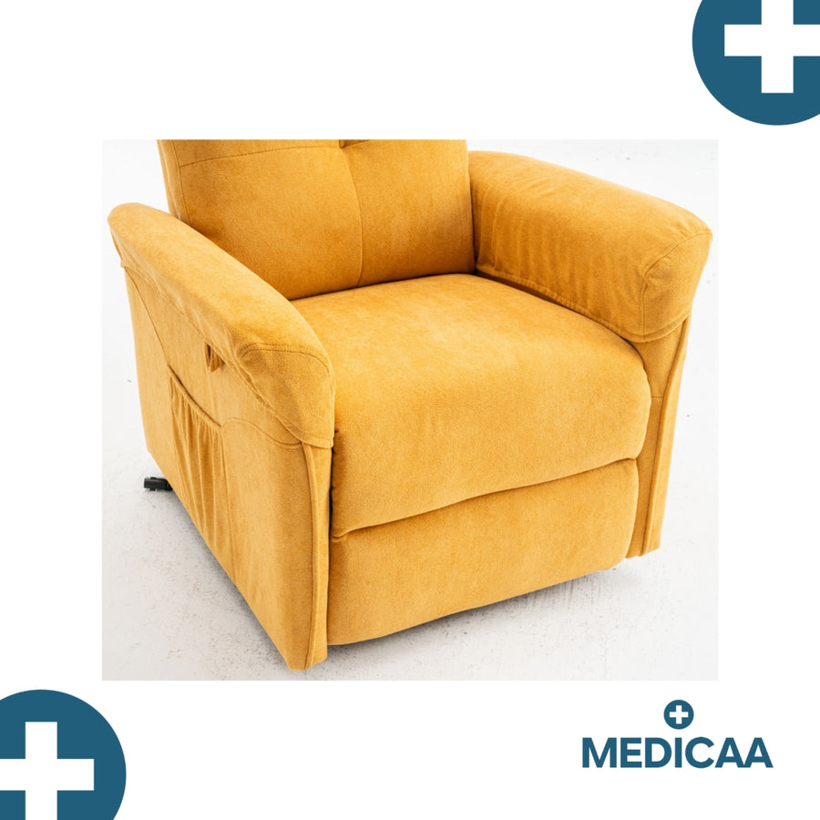 Fauteuil Releveur Premium - 3 Moteurs - Jaune - Modèle Eugène - Tranquille Émile