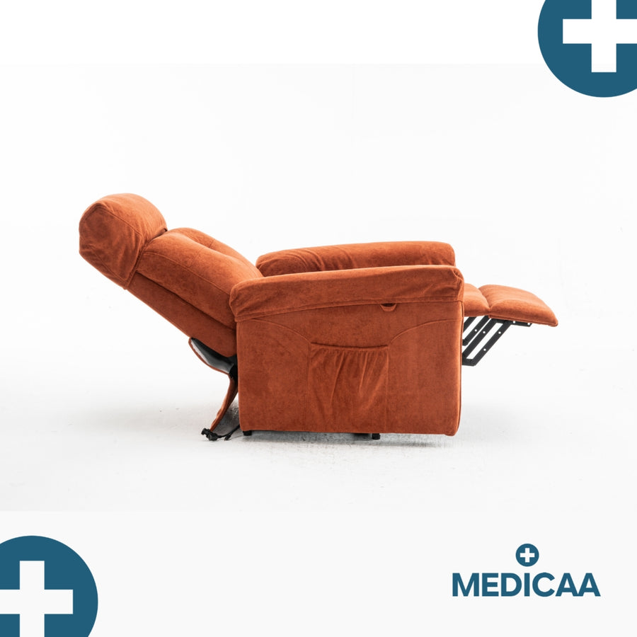 Fauteuil Releveur Premium - 3 Moteurs - Rouge - Modèle Eugène - Tranquille Émile
