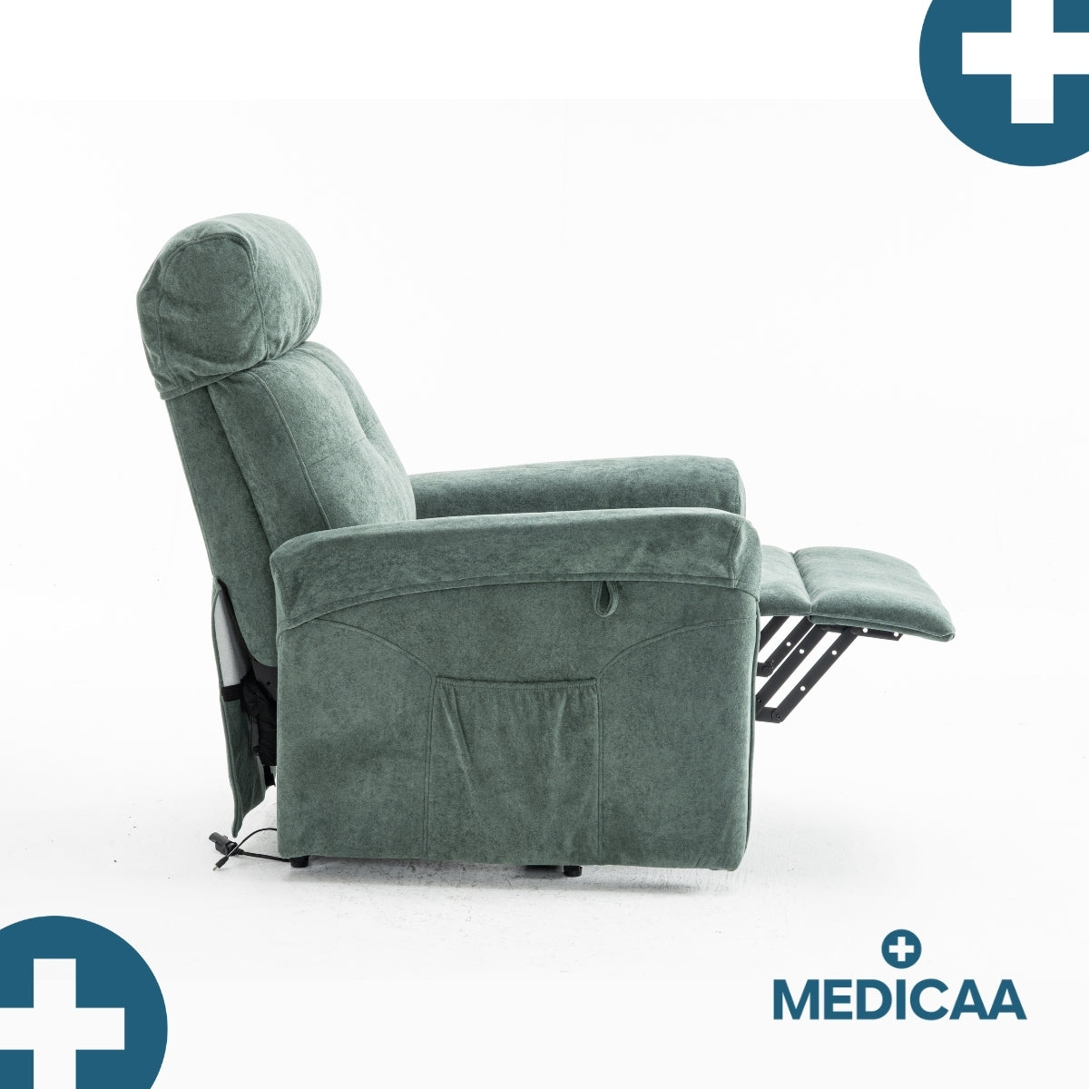 YESM Fauteuil inclinable avec repose-pieds vert foncé tissu VGEBY YESM Fauteuil inclinable avec repose-pieds vert foncé tissu VGEBY