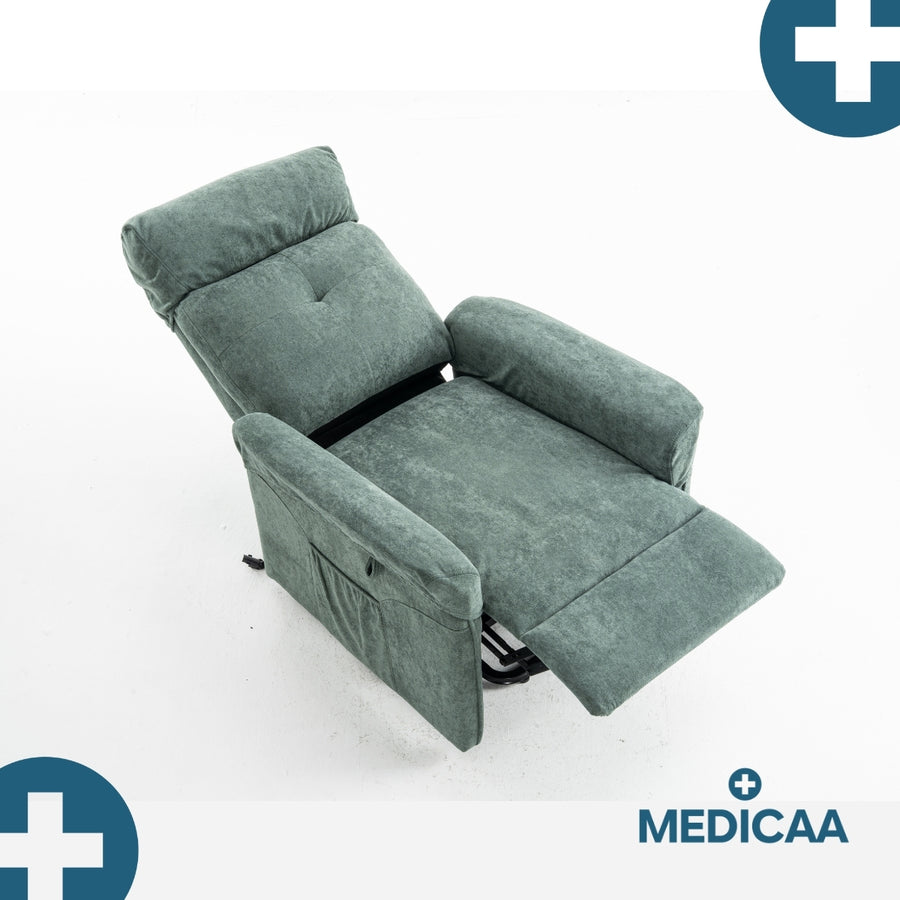 Fauteuil Releveur Premium - 3 Moteurs - Vert - Modèle Eugène - Tranquille Émile