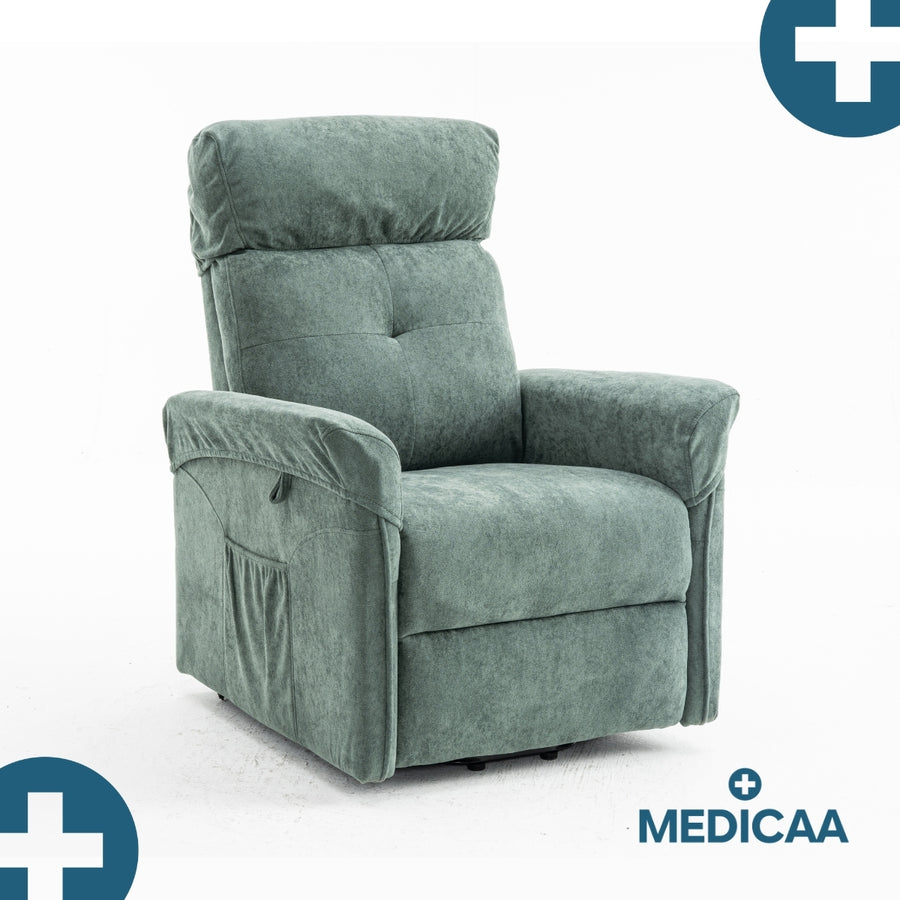 Fauteuil Releveur Premium - 3 Moteurs - Vert - Modèle Eugène - Tranquille Émile