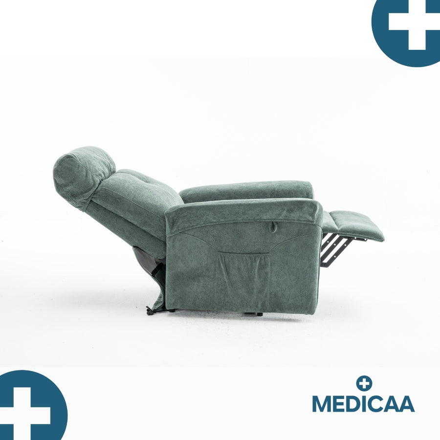 Fauteuil Releveur Premium - 3 Moteurs - Vert - Modèle Eugène - Tranquille Émile