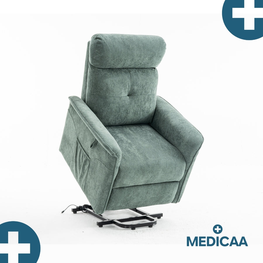 Fauteuil Releveur Premium - 3 Moteurs - Vert - Modèle Eugène - Tranquille Émile