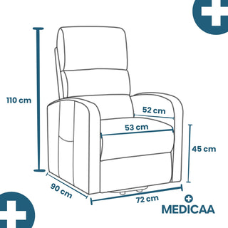 Fauteuil relax releveur 4 fonctions (3 moteurs) – Arthur – Gris clair / Beige