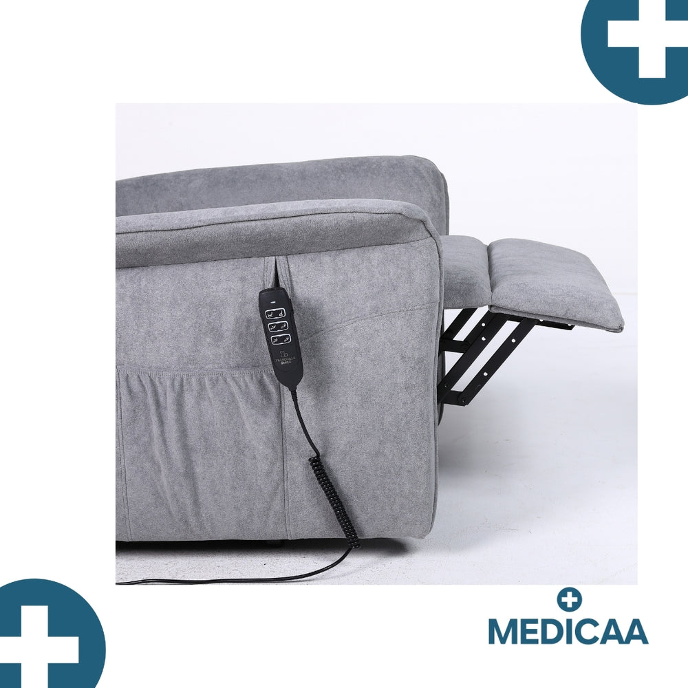 Fauteuil Releveur Premium - 3 Moteurs - Gris Foncé - Modèle Eugène - Tranquille Émile