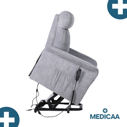 Fauteuil Releveur Premium - 3 Moteurs - Gris Foncé - Modèle Eugène - Tranquille Émile