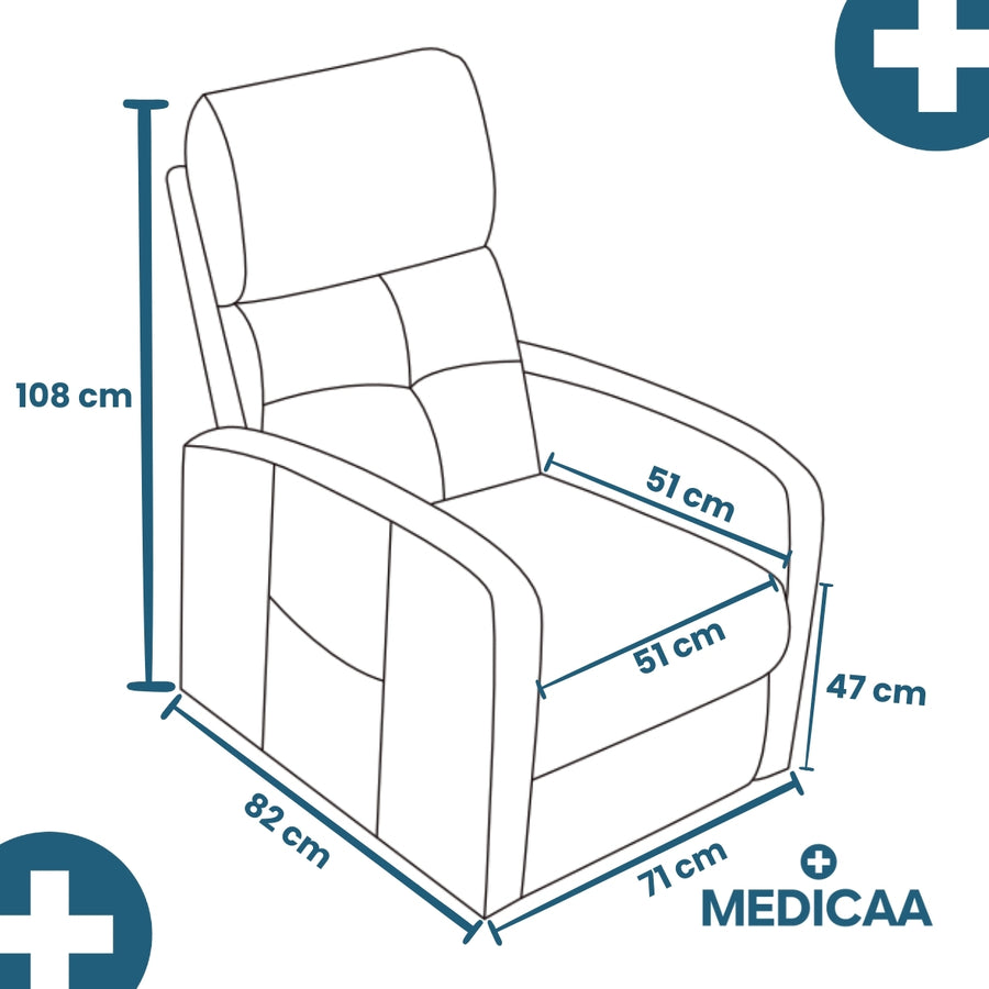 Fauteuil relax releveur 5 fonctions (4 moteurs) – Jules - Taupe