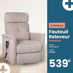 Fauteuil Releveur Premium - 2 Moteurs - Beige - Modèle Fernand - Tranquille Émile