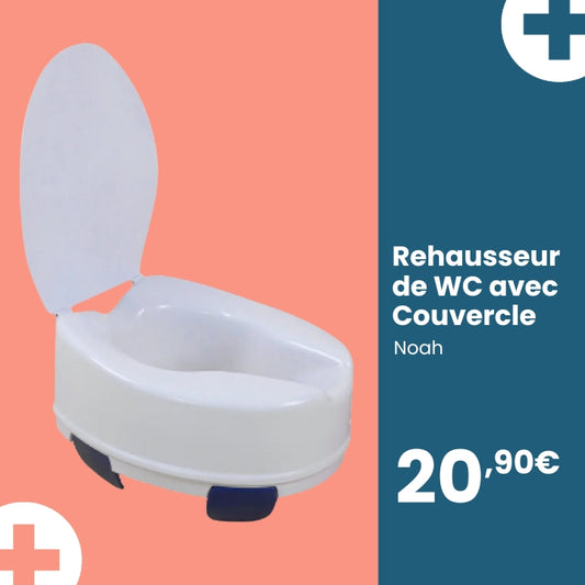 Rehausseur de toilette clipsable avec couvercle Noah