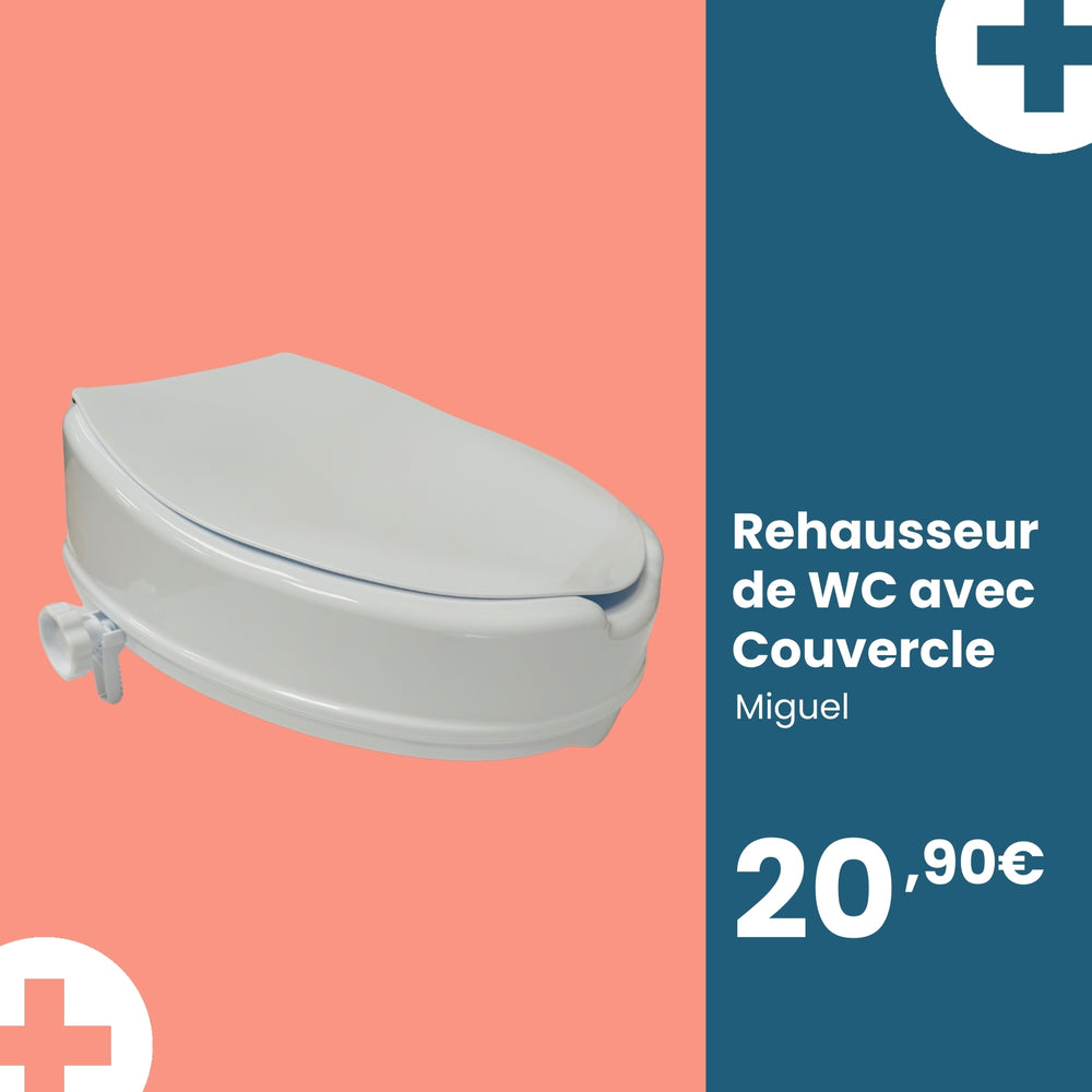 Rehausseur de toilette avec couvercle Miguel