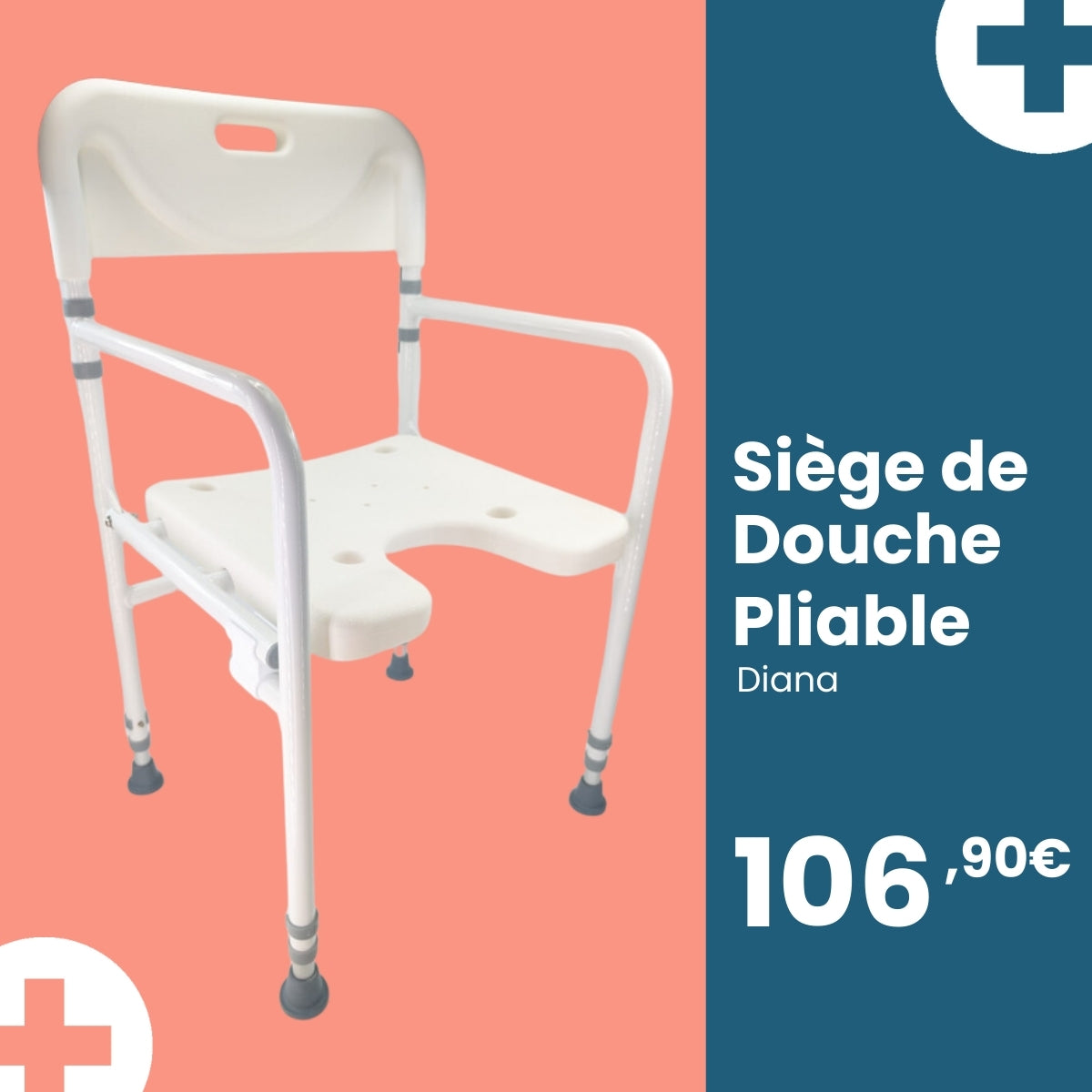 Chaise de douche pliable Diana