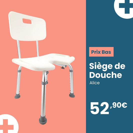 Chaise de douche ergonomique avec dossier Alice