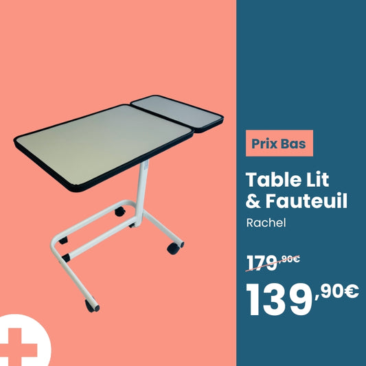 Table de lit Rachel spécial fauteuil blanche