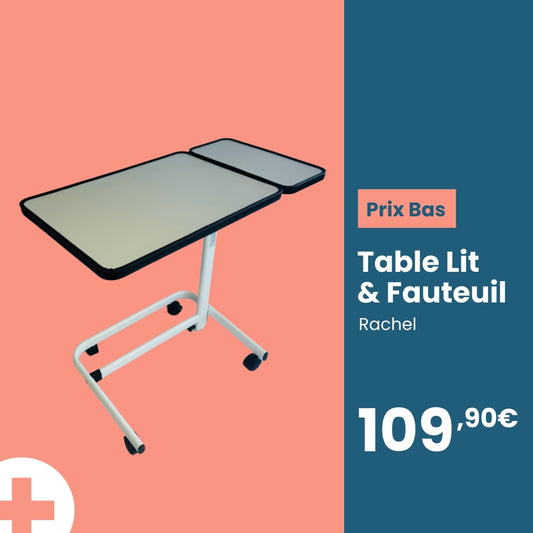 Table de lit Rachel spécial fauteuil blanche