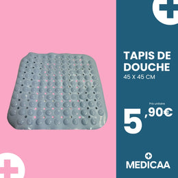 Tapis de Douche avec Ventouses - 45 x 45 cm