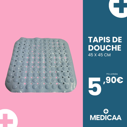 Tapis de Douche avec Ventouses - 45 x 45 cm