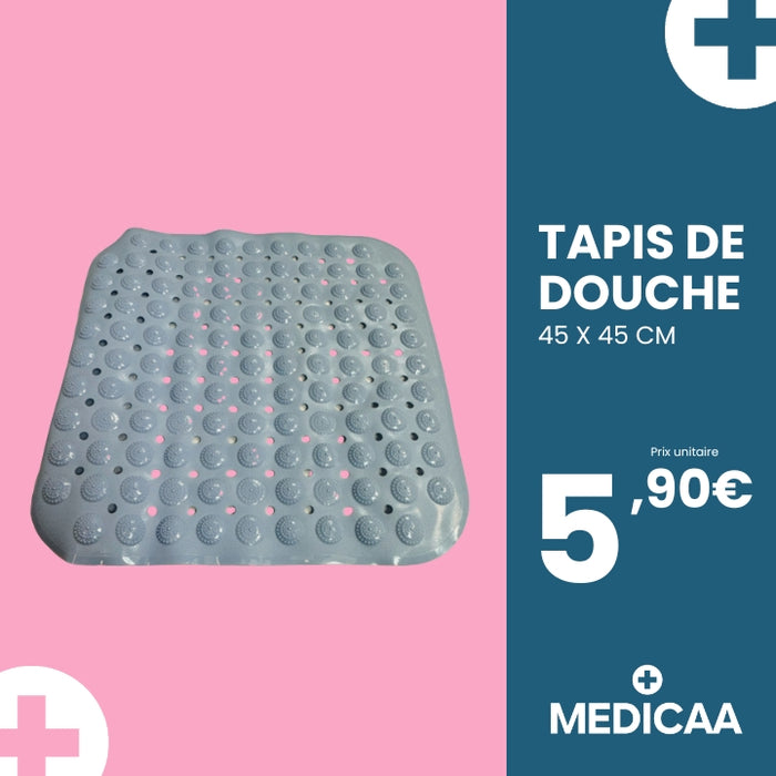 Tapis de Douche avec Ventouses - 45 x 45 cm
