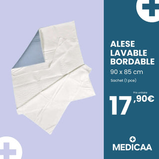 Alèse Réutilisable Bordable - 90 x 85 cm - Protection Lit - Abena