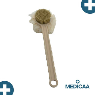 Brosse Double Face avec Eponge Long Manche en Plastique 37cm