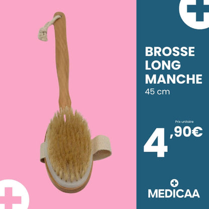 Brosse de Bain Long Manche en Bois 45cm